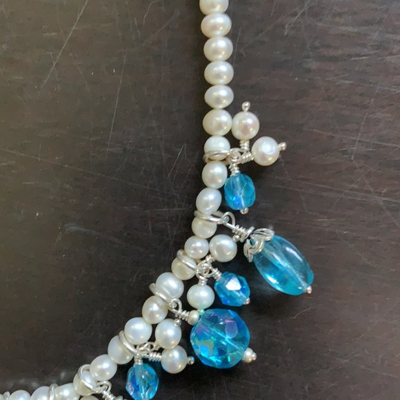 Handmade freshwater pearl beaded necklace - Picture 4 of 5